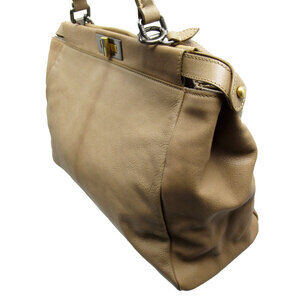 Fendi Tan Brownish Peekaboo Shoulder Leather Beige Bag